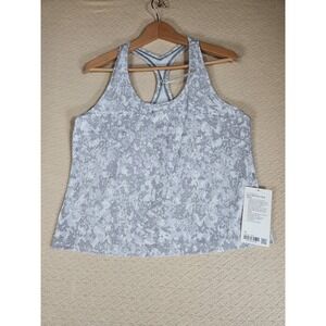 Lululemon Cool Rb Short Tank Women's Size 18 Gray Athletic Workout Yoga Fitness